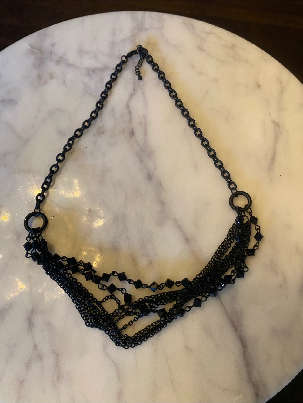 Black Multi-Strand Chain Necklace - Women Jewelry